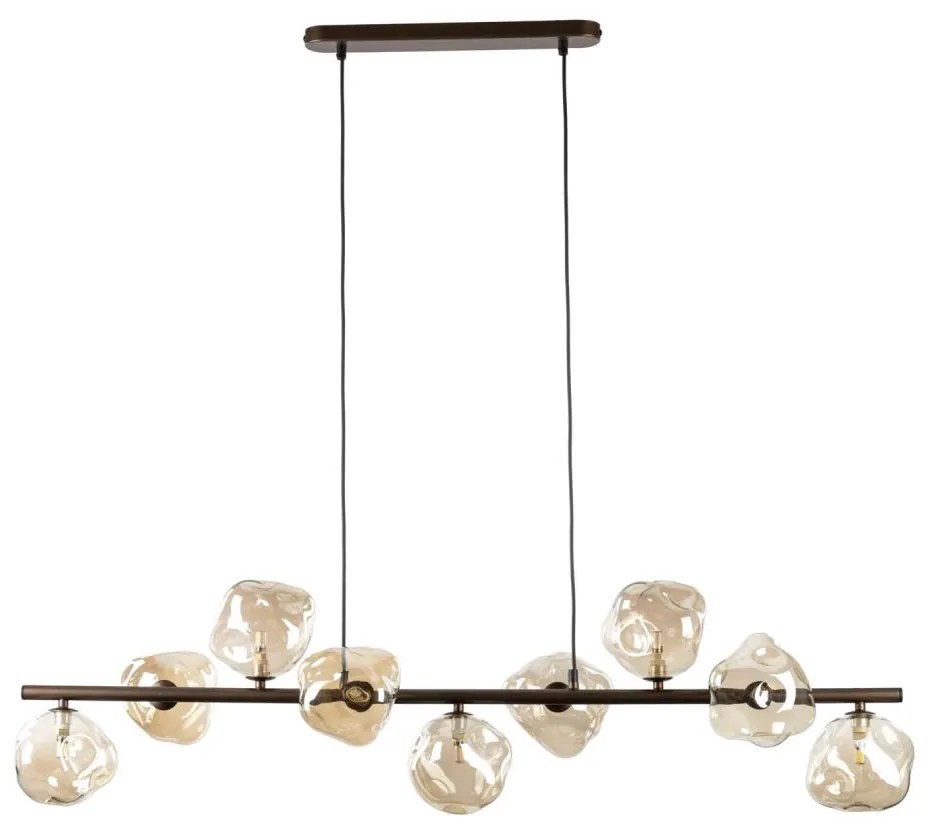 Závesný luster LAVA 9xG9/8W/230V bronzový/dymovo-béžový