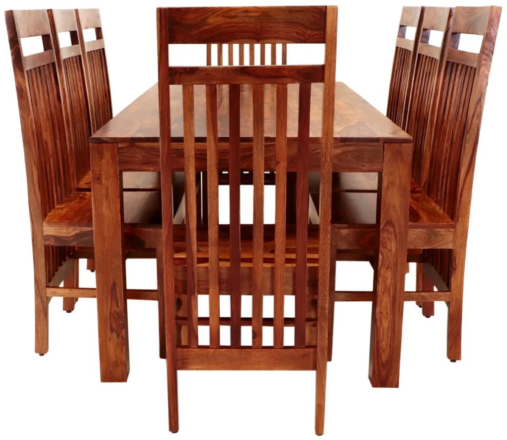 furniture-nabytek.cz - Dřevěný jídelní stůl a židle pro 8 osob masiv palisandr