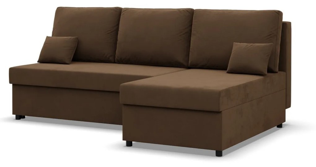 Rohová rozkladacia sedacia súprava DELI Hnedá