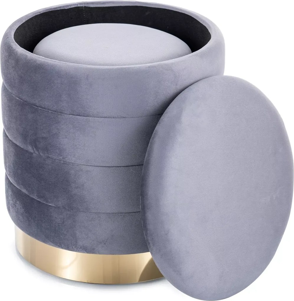 SI Britta Velvet taburetka (sada) sivý