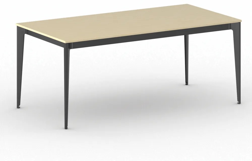 Kancelársky stôl PRIMO ACTION, čierna podnož, 1800 x 900 mm, breza