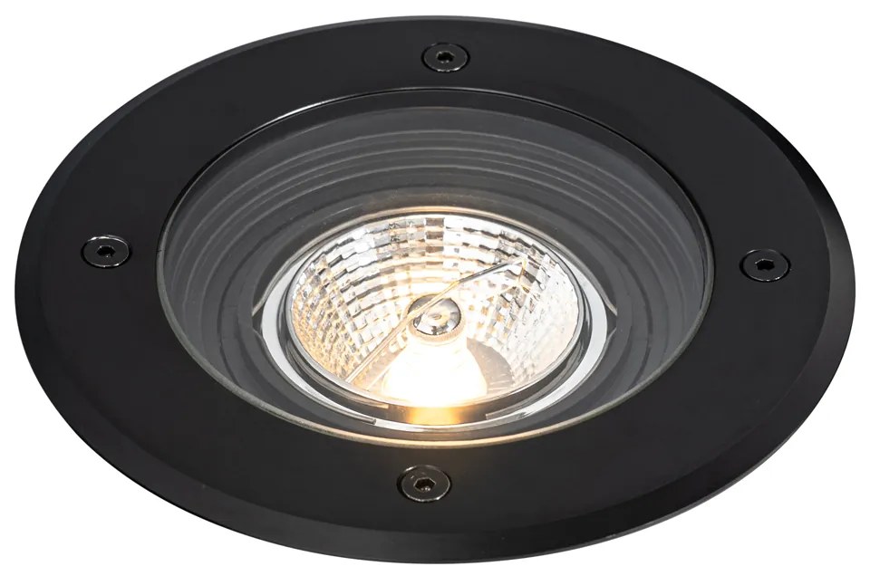 Moderné vonkajšie zemné bodové svetlo čierne AR70 nastaviteľné IP65 - Delux