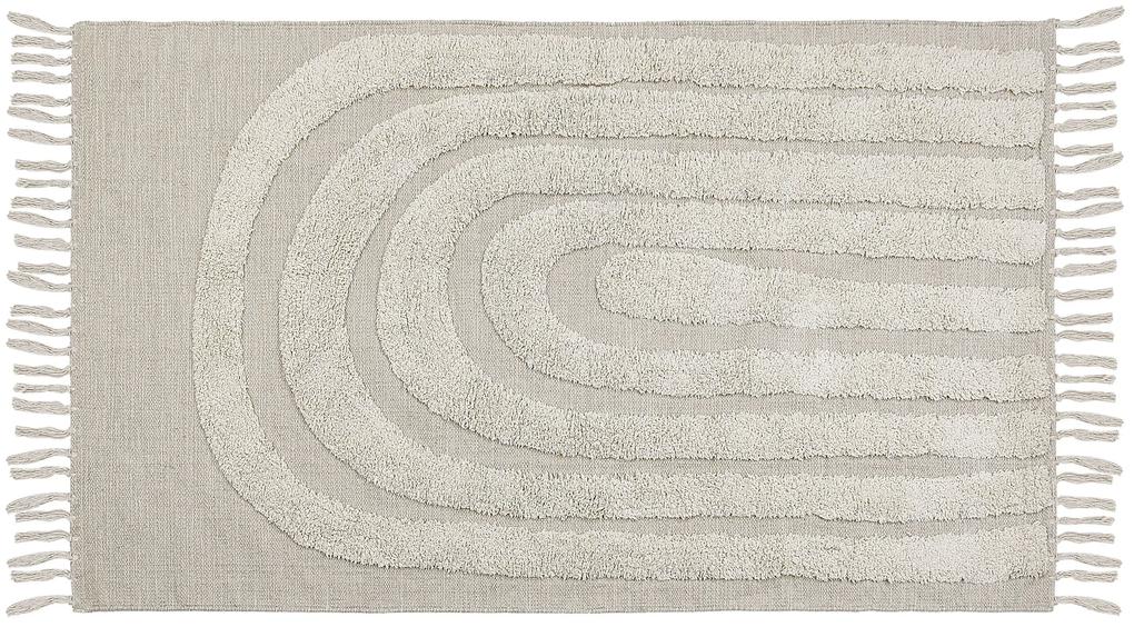 Bavlnený koberec 80 x 150 cm béžový HAKKARI Beliani