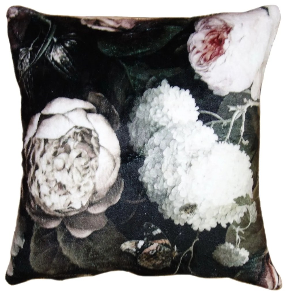Kvetinový zamatový povlak na vankúš Manon - 45 * 45 cm