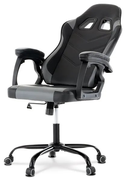 BONTEC Herné kreslo, hojdací mechanizmus, šedá ekokoža, KA-L626 GREY Farba: Šedá