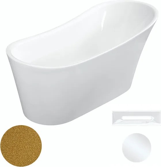 Besco Akrylátová voľne stojaca vaňa Calima Glam Z 170x74 BESCO-Typ výpuste: Click-Clack s prepadom, grafit, BESCO-Rozmery: 170x74, BESCO-Farba: Biela…