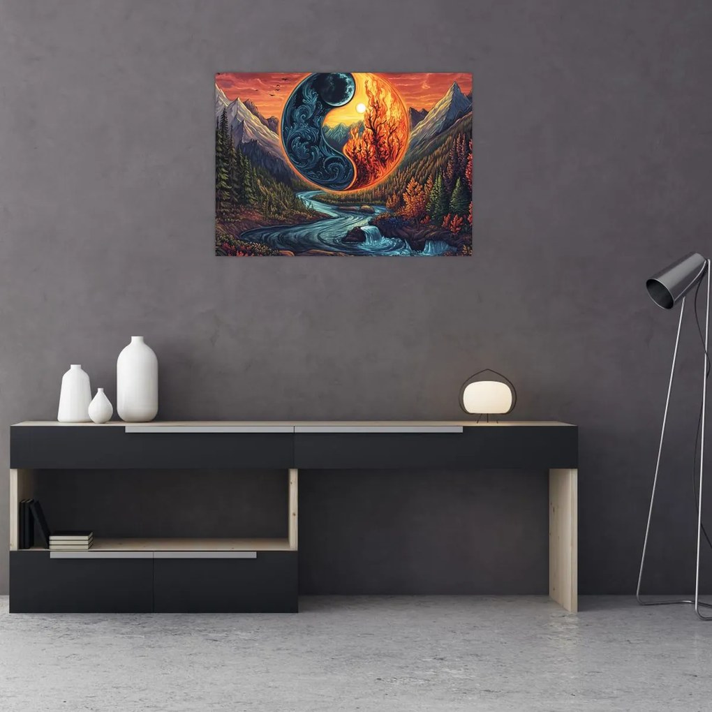 Sklenený obraz - Živly (70x50 cm)