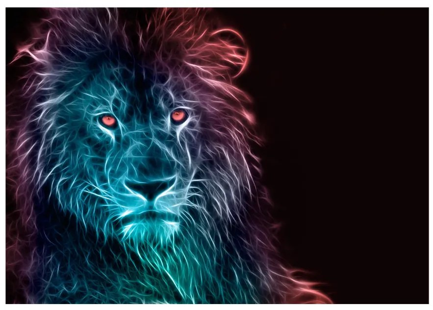 Artgeist Fototapeta - Abstract lion - rainbow Veľkosť: 250x175, Verzia: Premium