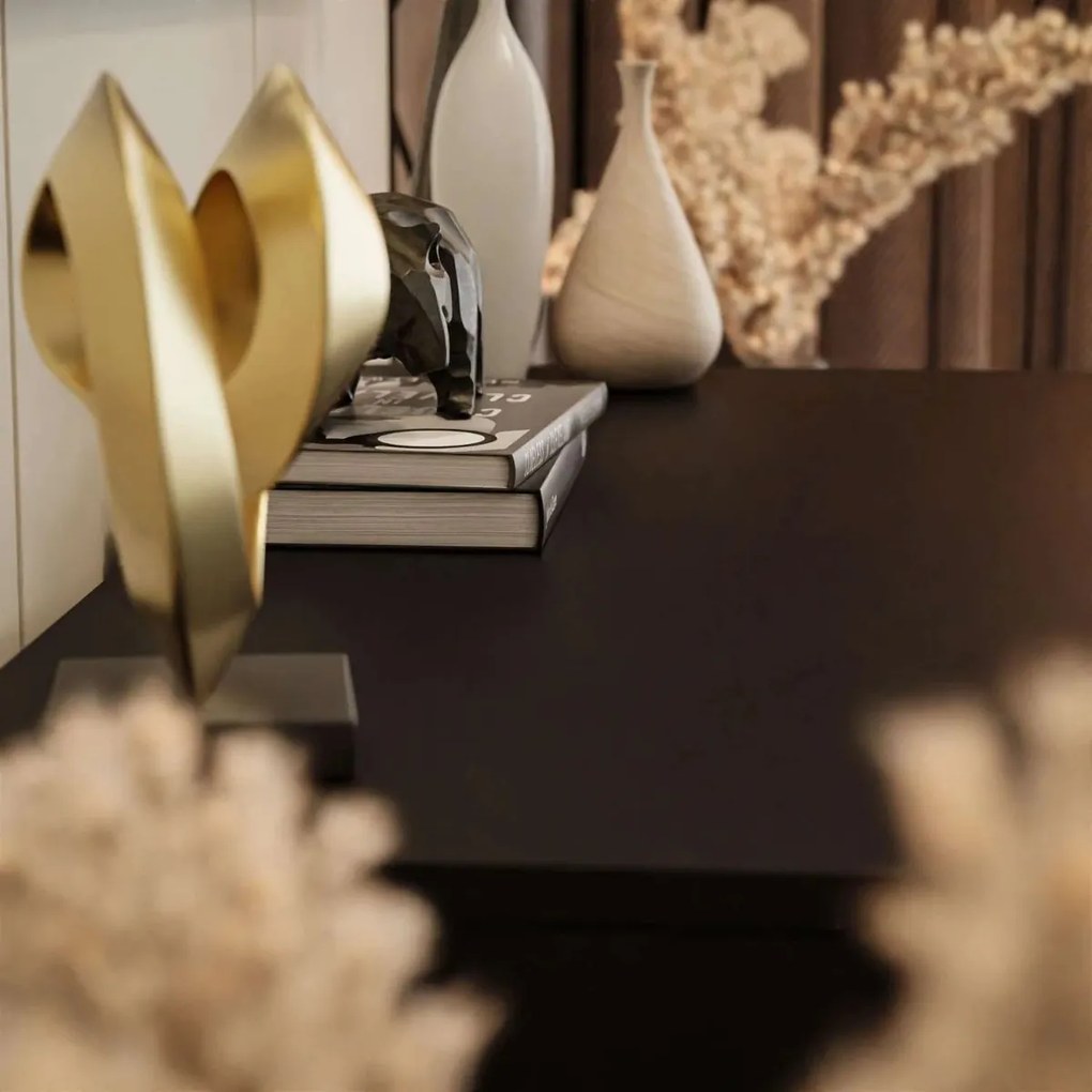 KONZOLA EDWARD ČIERNA LESKLÁ / ČIERNY PODSTAVEC 100 cm