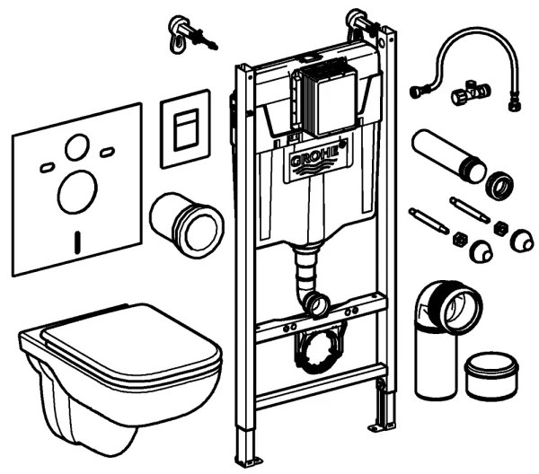 GROHE 39816000 - Súprava pre WC SOLIDO COMPACT 1,13 m keramika/biela