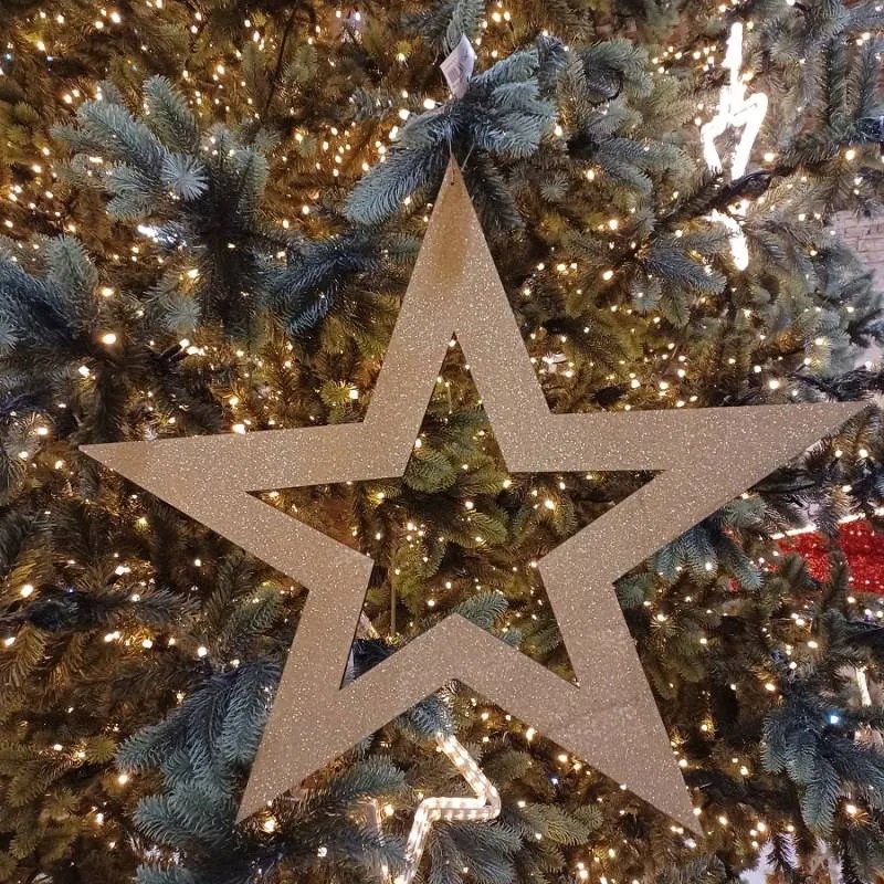 DECOLED Zlatá hvězda, dutá, 80 cm