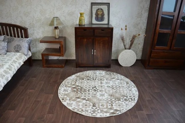Koberec LISBOA MAIOLICA bež Lisabonský štýl kruh