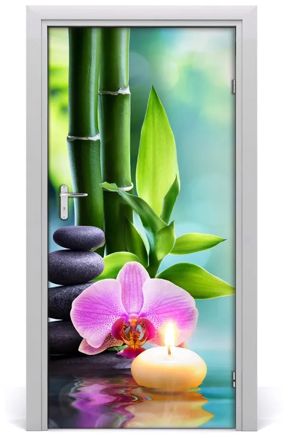 Fototapeta samolepiace Orchidea a bambus 85x205 cm