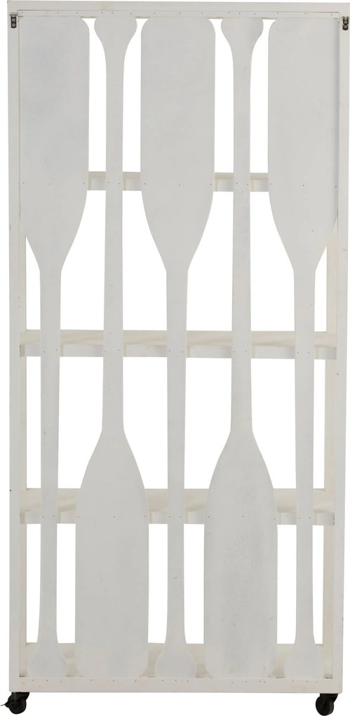 Biely drevený policový regál s pádlami Paddles - 80 * 35 * 172 cm