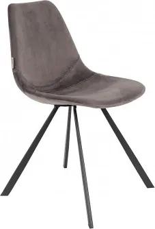 Židle Franky Dutchbone, šedý samet Dutchbone 1100369