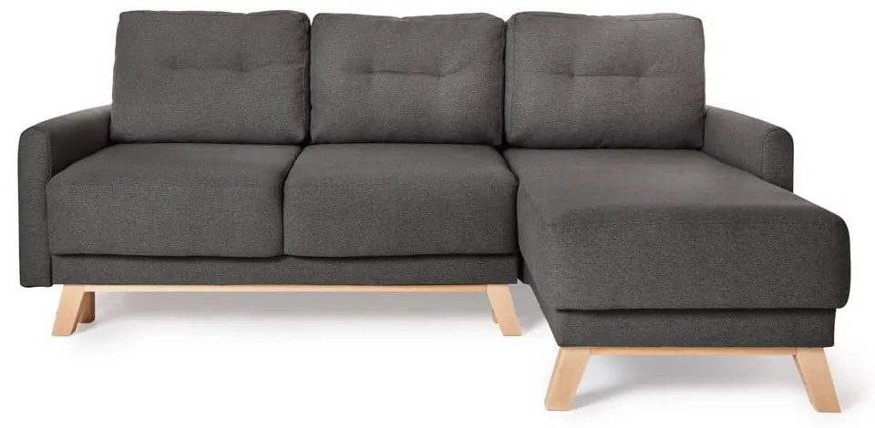 Tmavosivá variabilná rozkladacia rohová pohovka Bonami Selection Pop