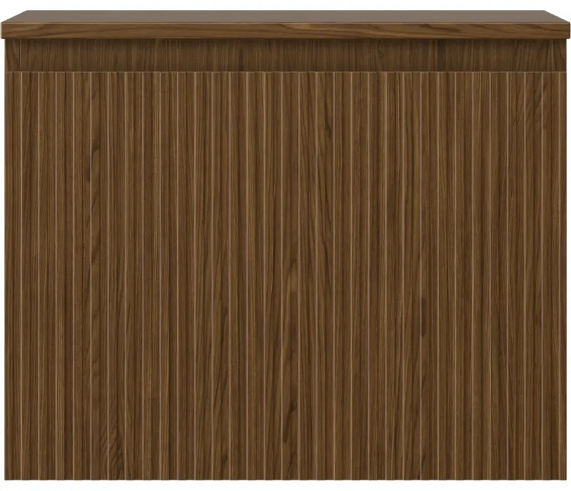 Mexen Rivel, kúpeľňová skrinka 60 cm s hornou časťou, 1 zásuvka, drážkovaná, orech, 91A20-06047-1-BFC86