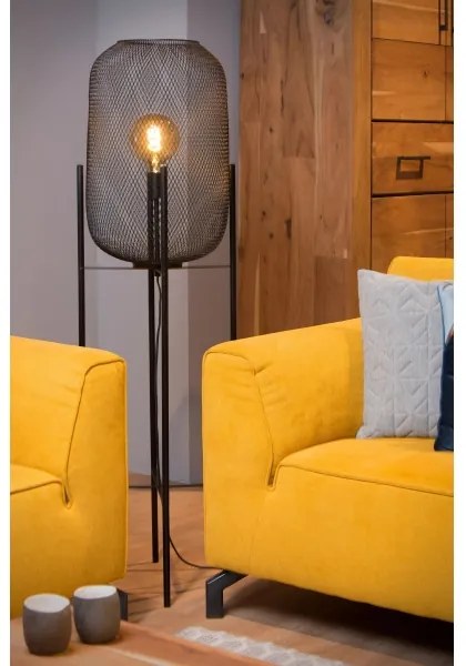 Lucide 45785/01/30 - Stojacia lampa MESH 1xE27/40W/230V čierna