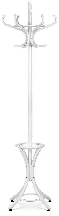 Vešiak drevený stojanový F-2059 WT, masív topoľ a breza, biely matný lak