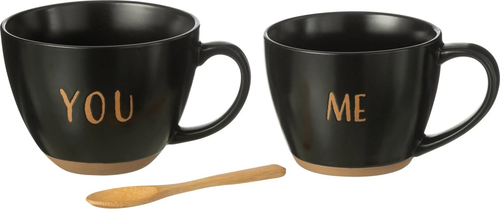 Sada 2 keramických černých hrnků – 16,4*12,1*24 cm