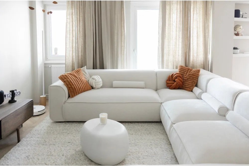 Krémovobiela rohová pohovka (pravý roh/do tvaru "U") Flex Felix – Miuform