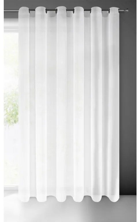 DECOREUM Záclona z jemnej sieťoviny zdobená striebornou mohérovou niťou 140 cm x 250 cm sivý 100 % polyester Rozmer varianty: 350 cm x 250 cm, Farba varianty: Biela 50134