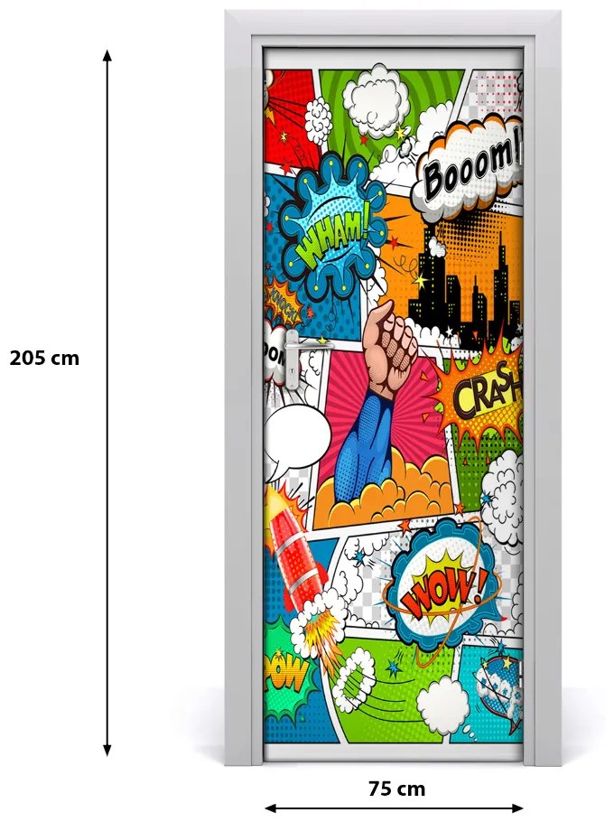 Samolepiace fototapety na dvere komiks 75x205 cm