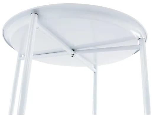 Kondela Príručný stolík, DERIN, s kolieskami, biela