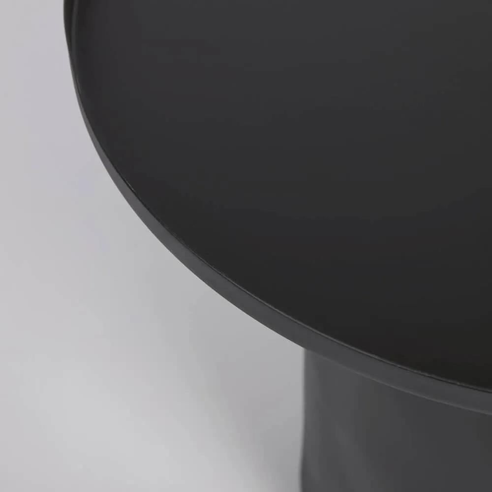 Okrúhly kovový odkladací stolík charu ø 45 cm čierny MUZZA