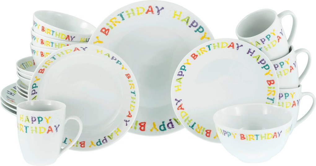 XXXLutz KOMBINOVANÝ SERVIS Happy Birthday 20-dielne Creatable - Online Only bytové doplnky - 007768064801