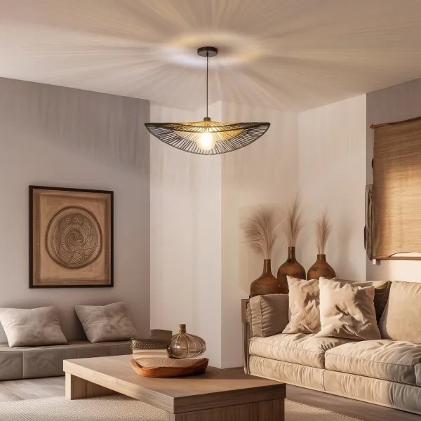 Brilagi - LED luster na lanku CERIA BOHO 1xE27/40W/230V pr. 50 cm čierna/hnedá