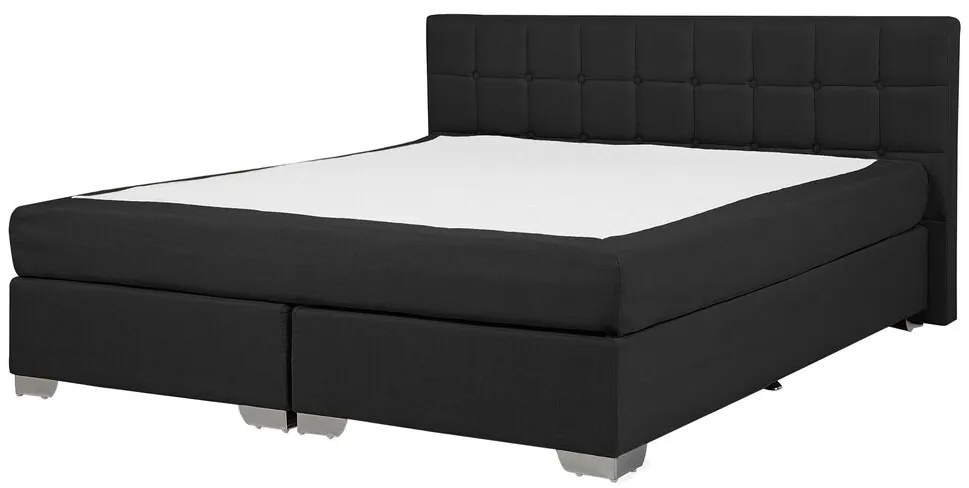 Manželská posteľ Boxspring 160 cm ADIR (s matracmi) (čierna). Vlastná spoľahlivá doprava až k Vám domov. 1007069