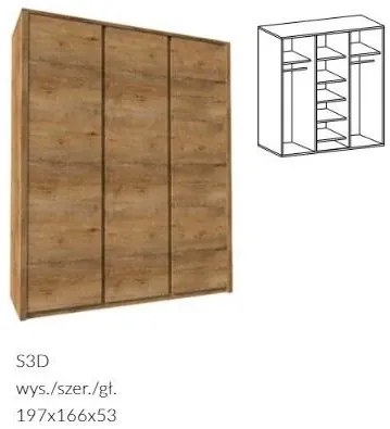 Skriňa Montana S3D, lefkas ciemny