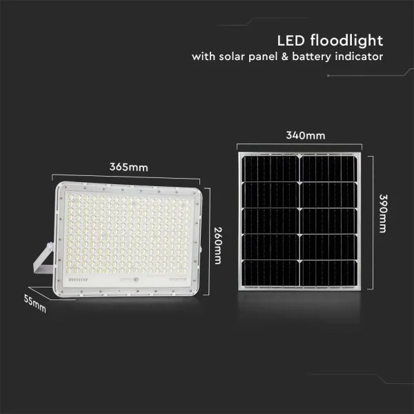 LED Vonkajší solárny reflektor LED/30W/3,2V 4000K biela + DO