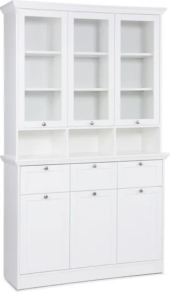 Široká úložná vitrína Landwood, biela