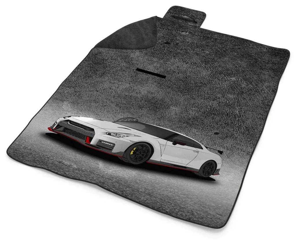 Sablio Plážová deka Nissan GTR 35 Sivý: 200x140 cm