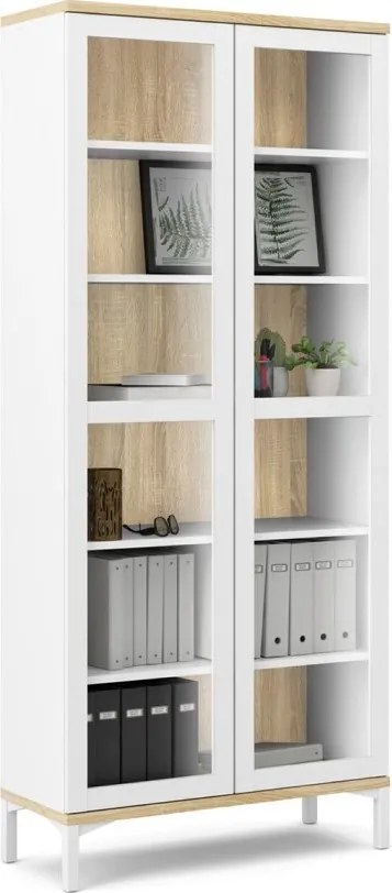 Vitrína A-TEN 89 cm dub sonoma/bílá