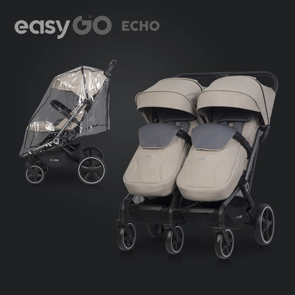 Súrodenecký kočík EasyGo Echo Savana Beige