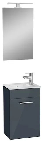 Vitra Mia kúpeľňová zostava s umývadlom, zrkadlom a osvetlením 39x61x28 cm antracitový lesk MIASET40A