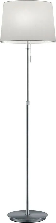 Stojacia lampa v striebornej farbe s textilným tienidlom (výška 180 cm) Lyon – Trio