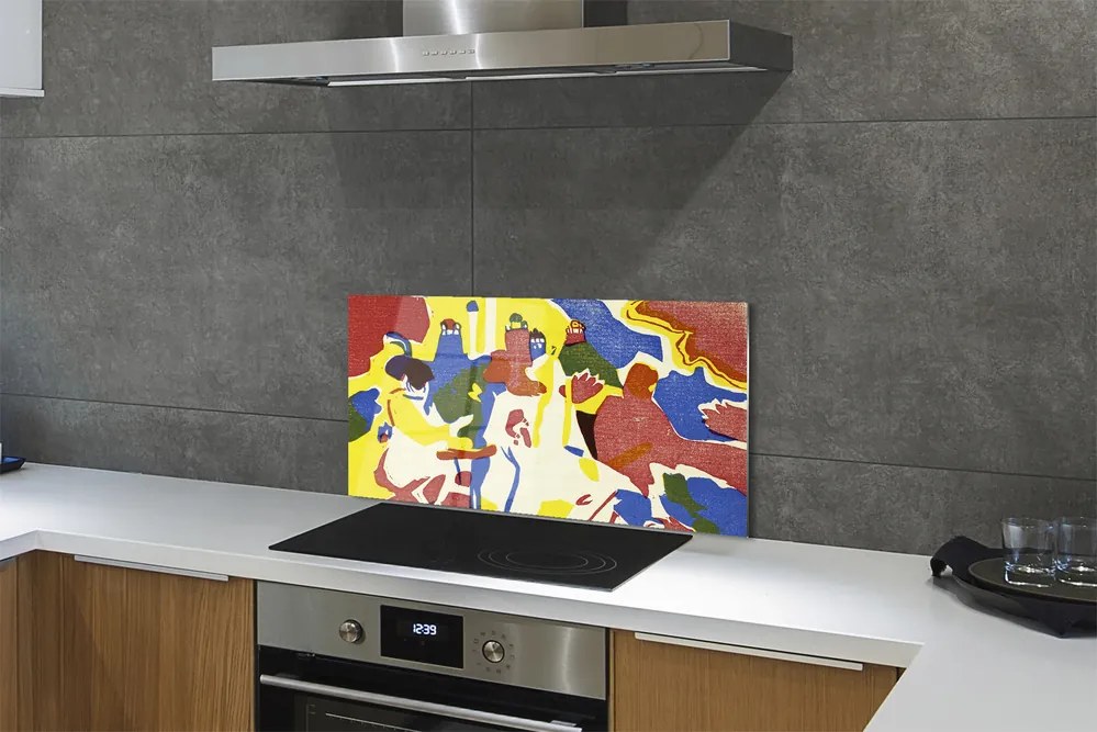 Sklenený obklad do kuchyne Abstraction landscape 125x50 cm