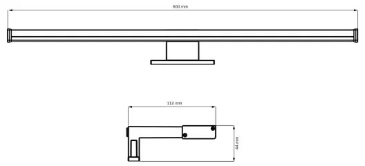 LED Kúpeľňové osvetlenie zrkadla ELBA LED/12W/230V 4000K 60 cm IP44 čierna