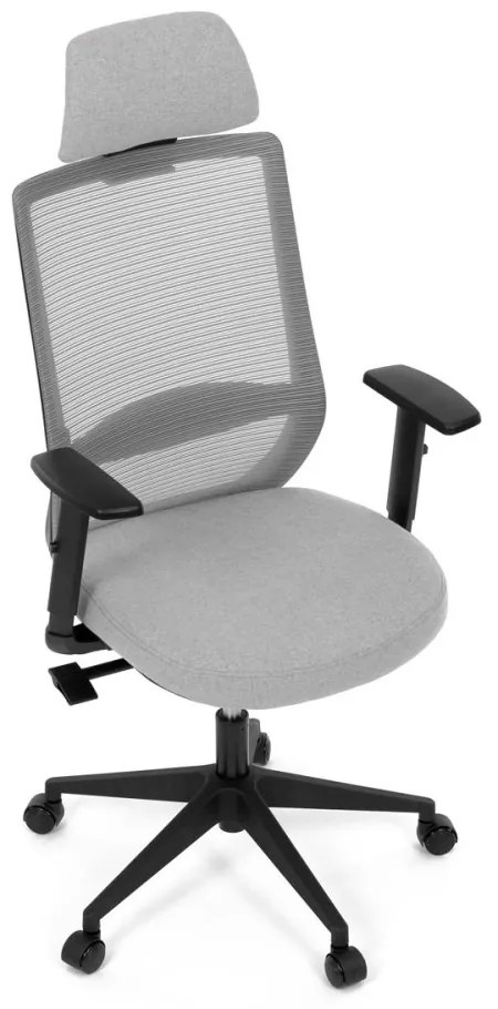 Kancelárska ergonomická stolička SENA — sieť / látka, čierna / šedá