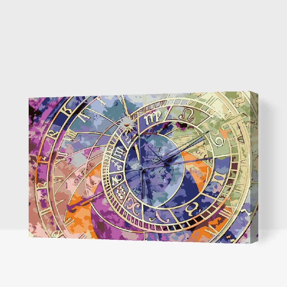 Gario Maľovanie podľa čísel Farebný orloj Rozmery: 100 x 80 cm, Rámovanie: S vnútorným rámom