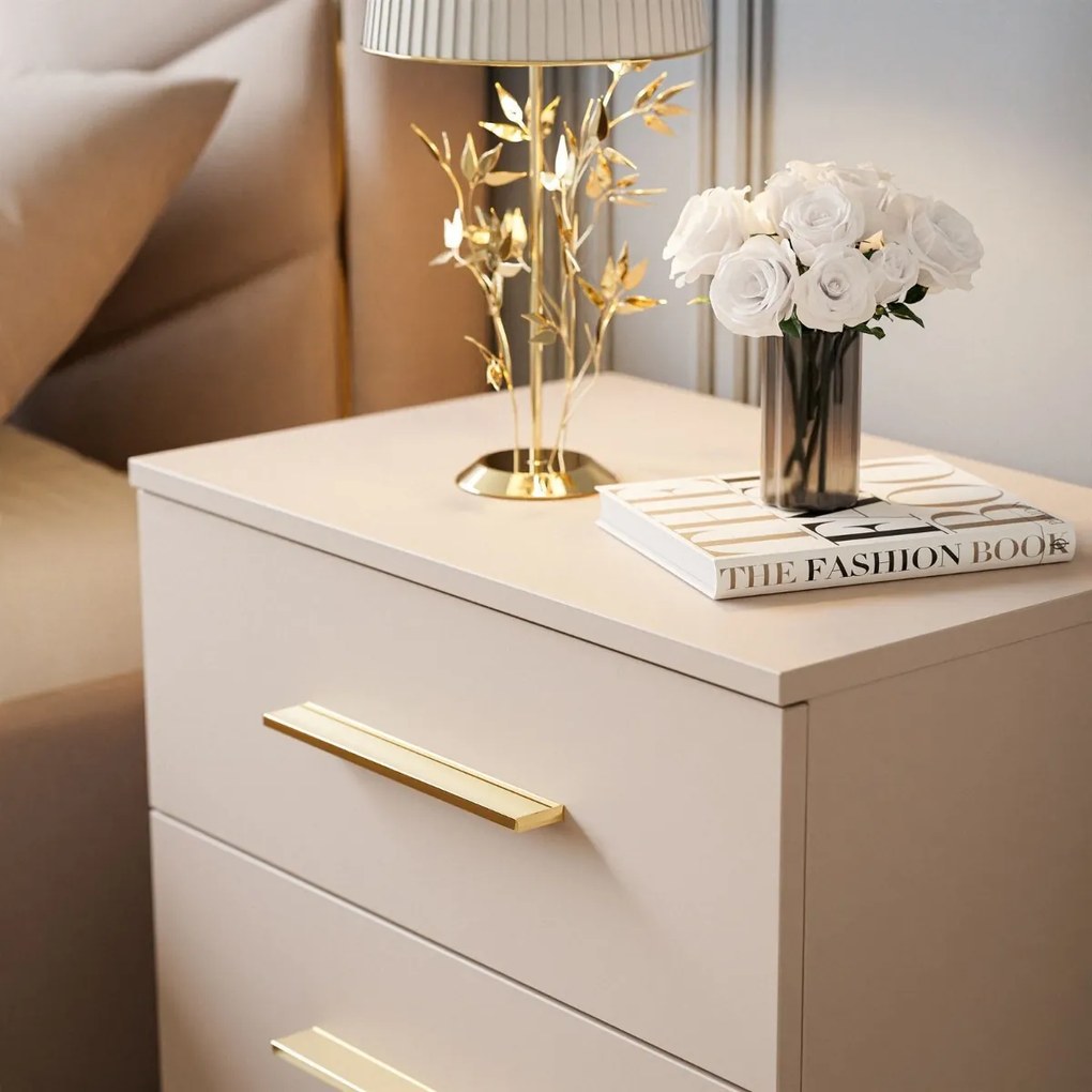 NOČNÝ STOLÍK MARION 2 KAŠMÍR ZLATÉ NOŽIČKY ÚCHYTKY