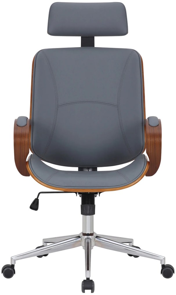 Design-Shop Kancelárska stolička Dayton - drevo orech - Sivá