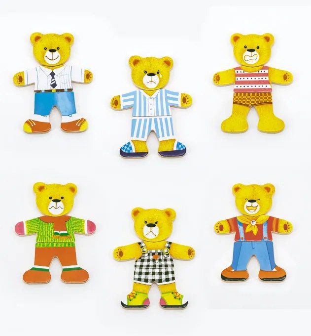 Drevené obliekacie puzzle Viga 56401 medvedík