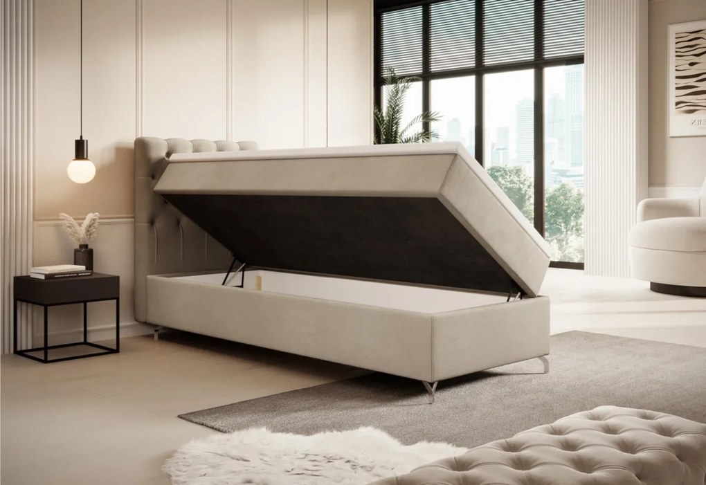 Čalúnená posteľ boxspring FESTER - monolith 92 / pravá / 90x200