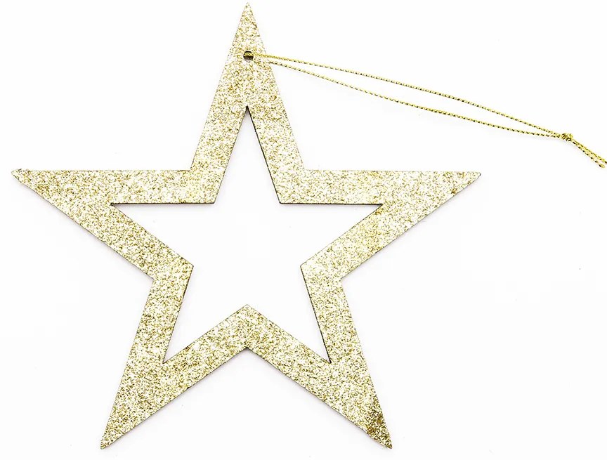 DECOLED Zlatá hvězda, dutá, 80 cm