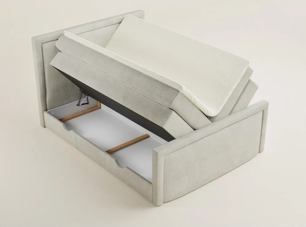 Krémová boxspring posteľ s úložným priestorom 200x200 cm Fresco – Maison de Rêve